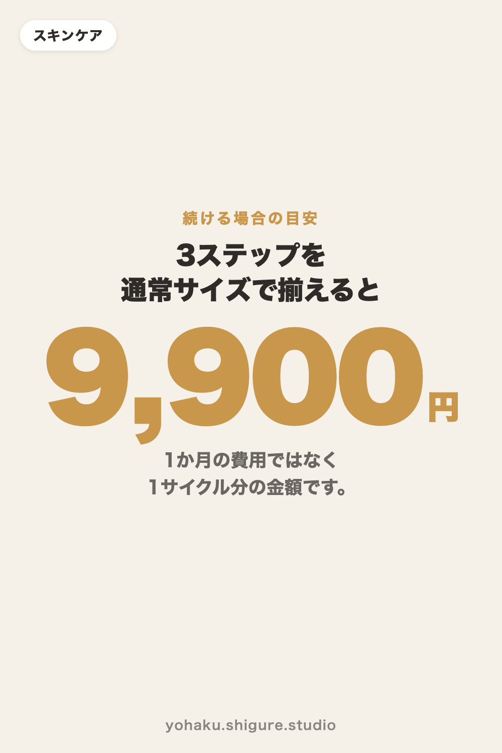 3ステップを通常サイズで揃えると9,900円